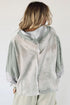 Floral Applique Patchwork V Neck Waffle Knit Drop Shoulder Long Sleeve Top